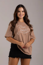 OVERSIZED BON JOUR BORDADA