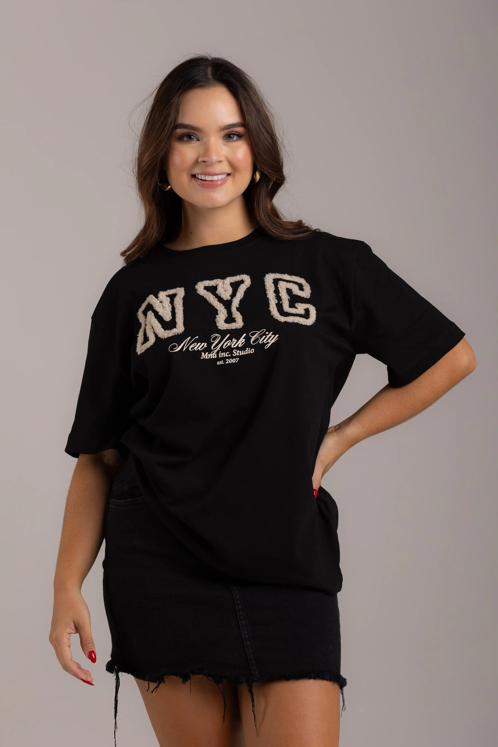 OVERSIZED  NYC APLIQUE PELUDO