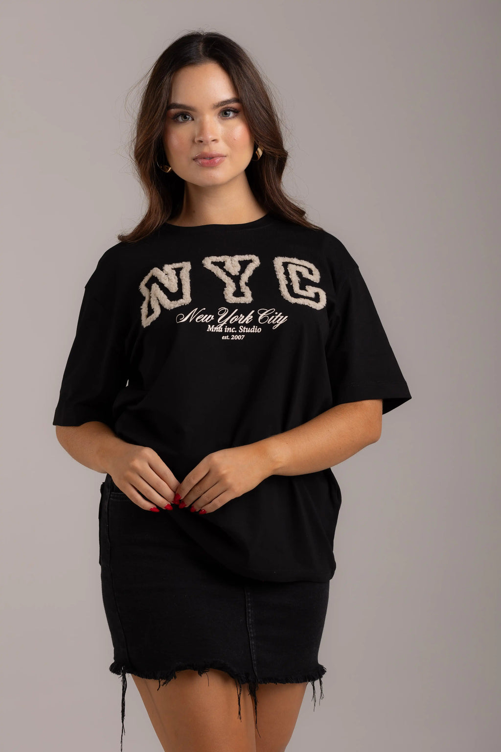 OVERSIZED  NYC APLIQUE PELUDO