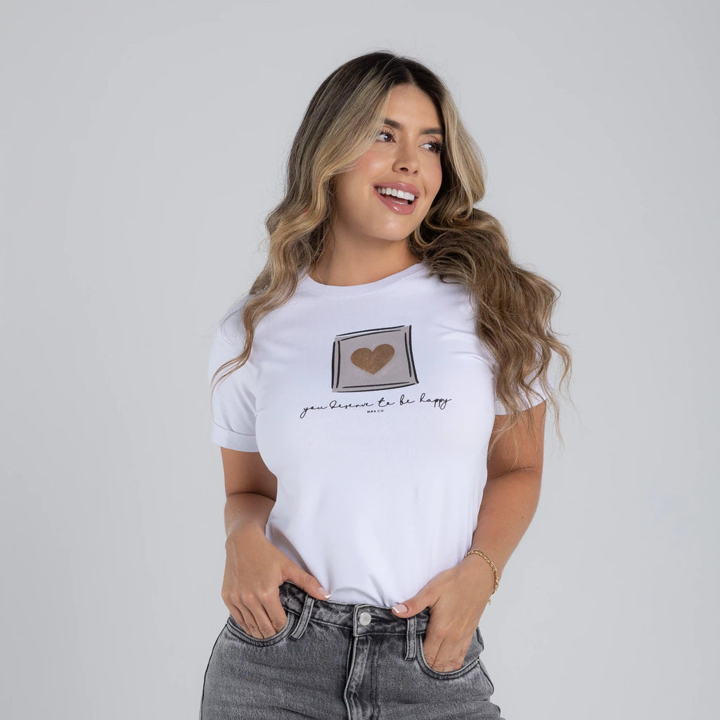 CAMISETA CORAZÓN EN CUADRO