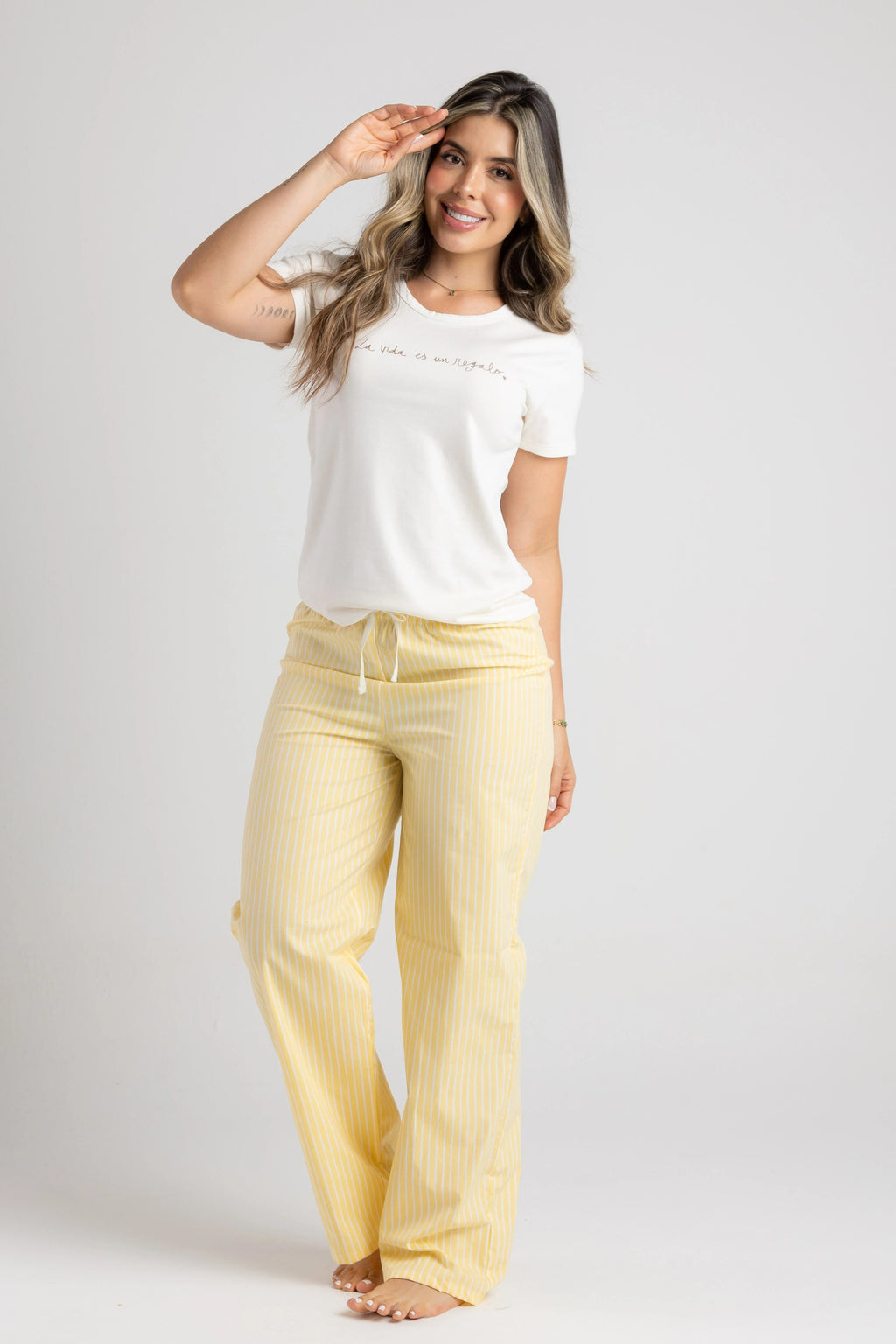 PIJAMA RAYAS LA VIDA ES UN REGALO