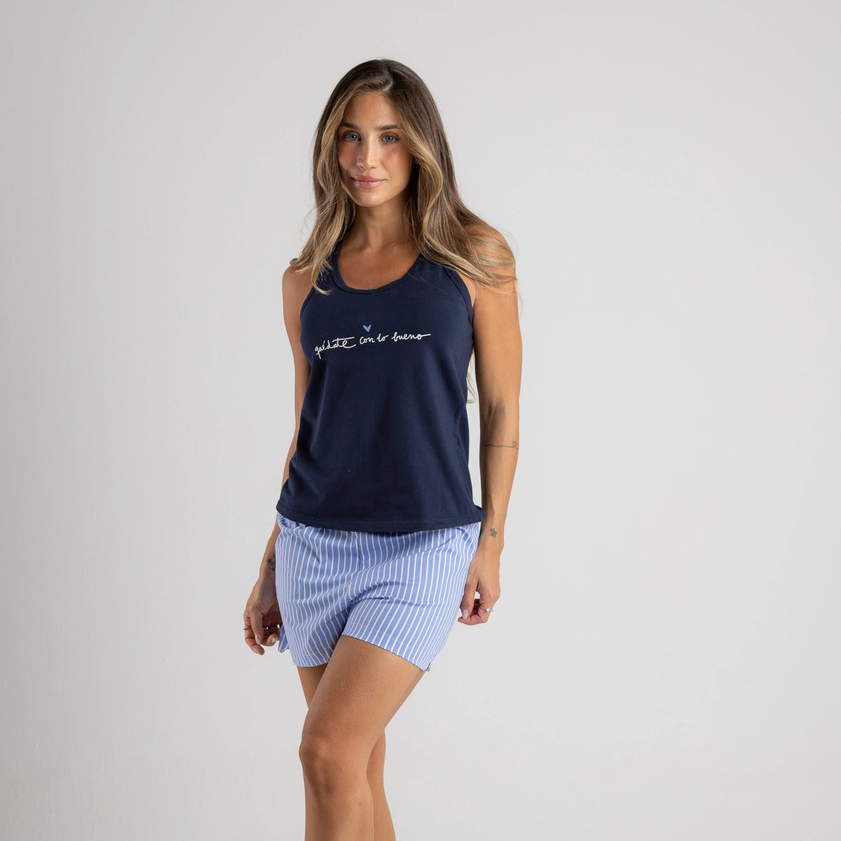PIJAMA RAYAS QUÉDATE CON LO BUENO