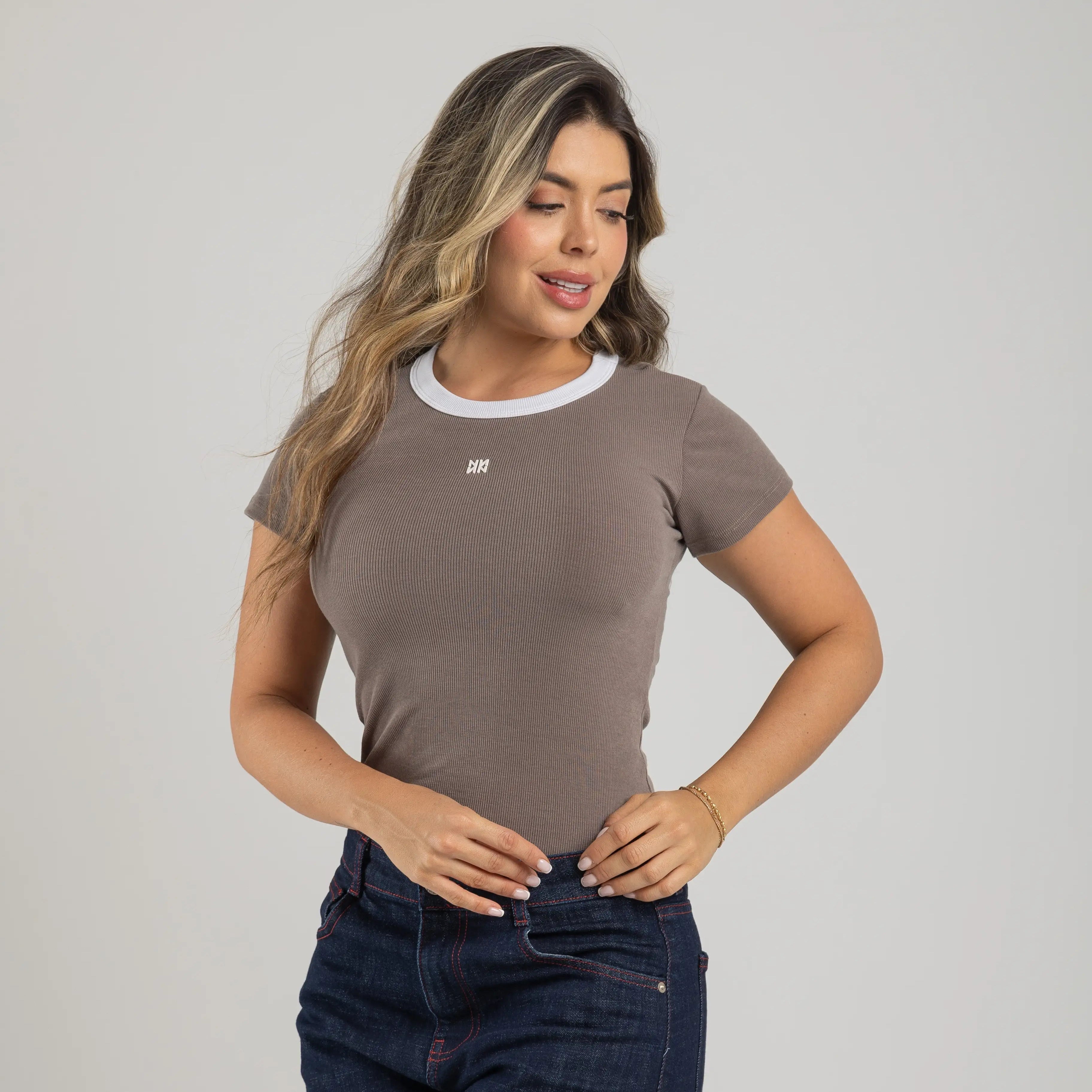CAMISETA EN RIB NN COMBINADA