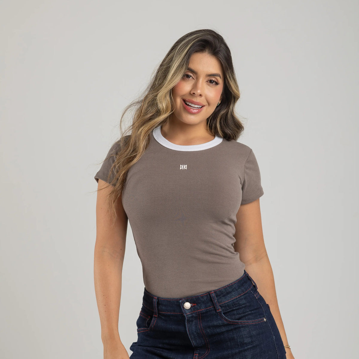 CAMISETA EN RIB COMBINADA NN