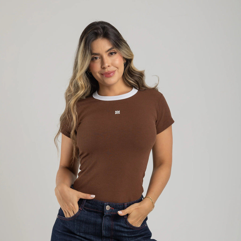 CAMISETA EN RIB COMBINADA NN