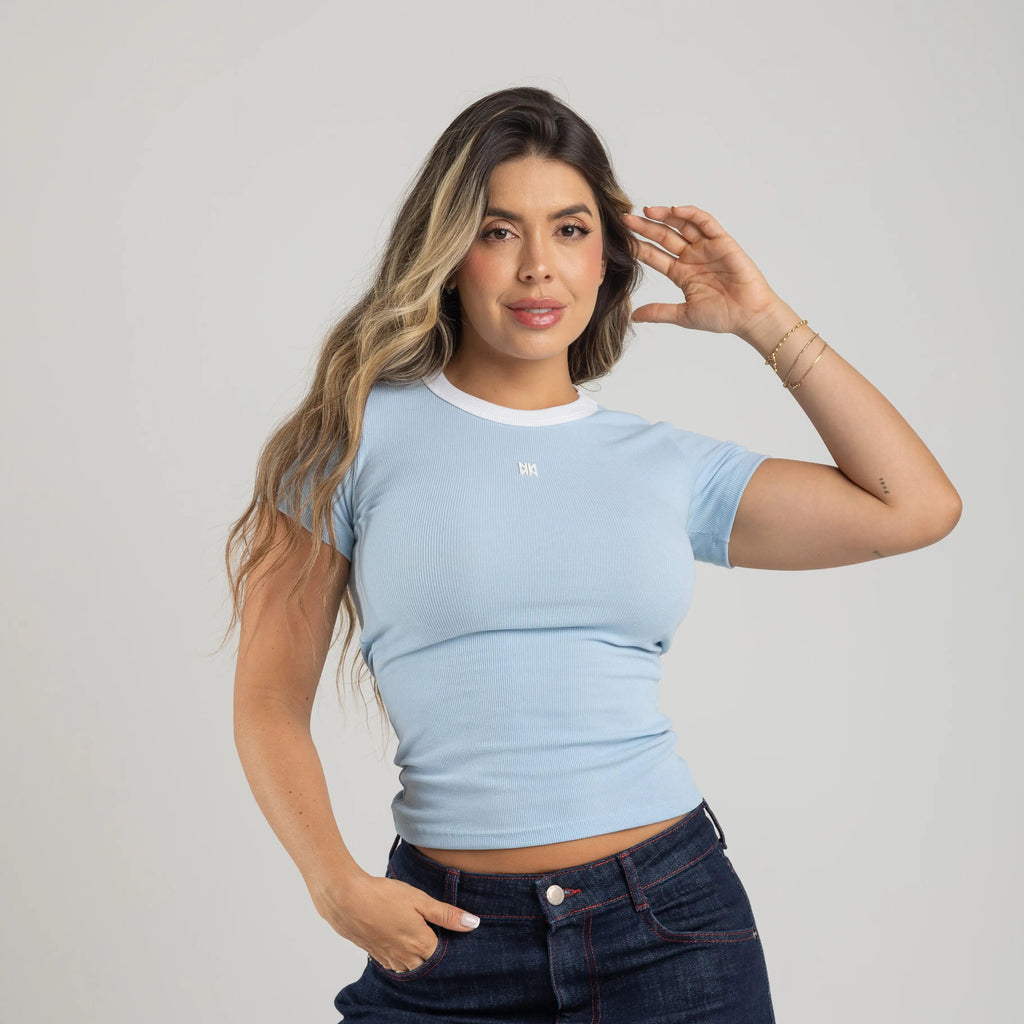 CAMISETA EN RIB COMBINADA NN