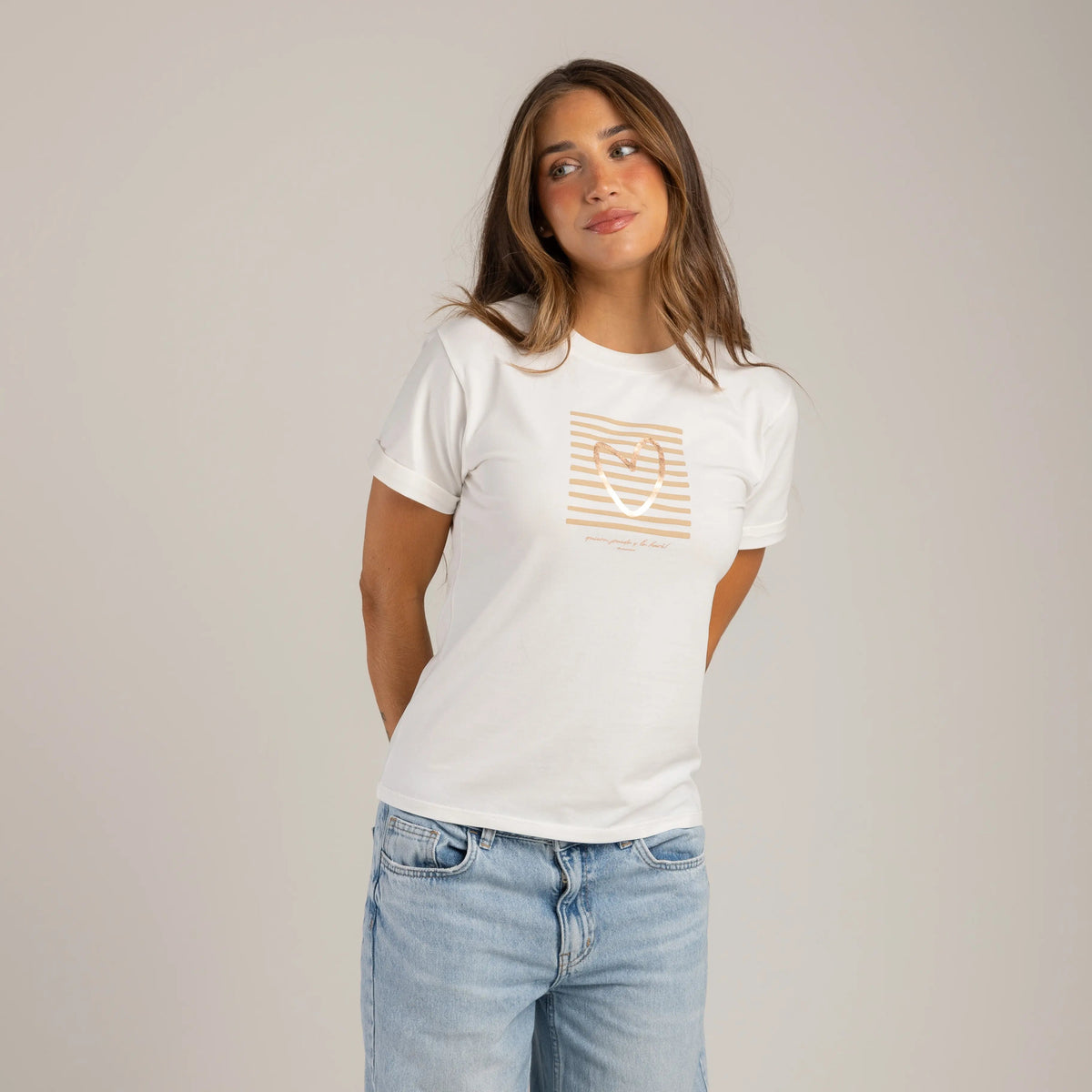 CAMISETA CORAZÓN RAYAS