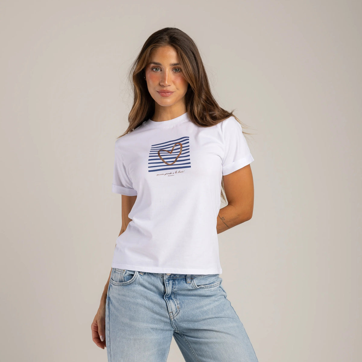 CAMISETA CORAZÓN RAYAS