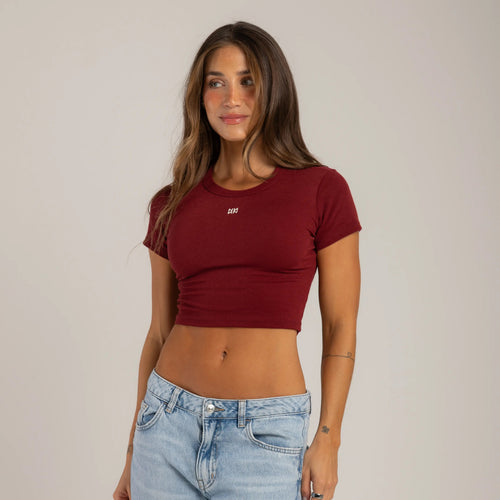 CAMISETA CORTA EN RIB