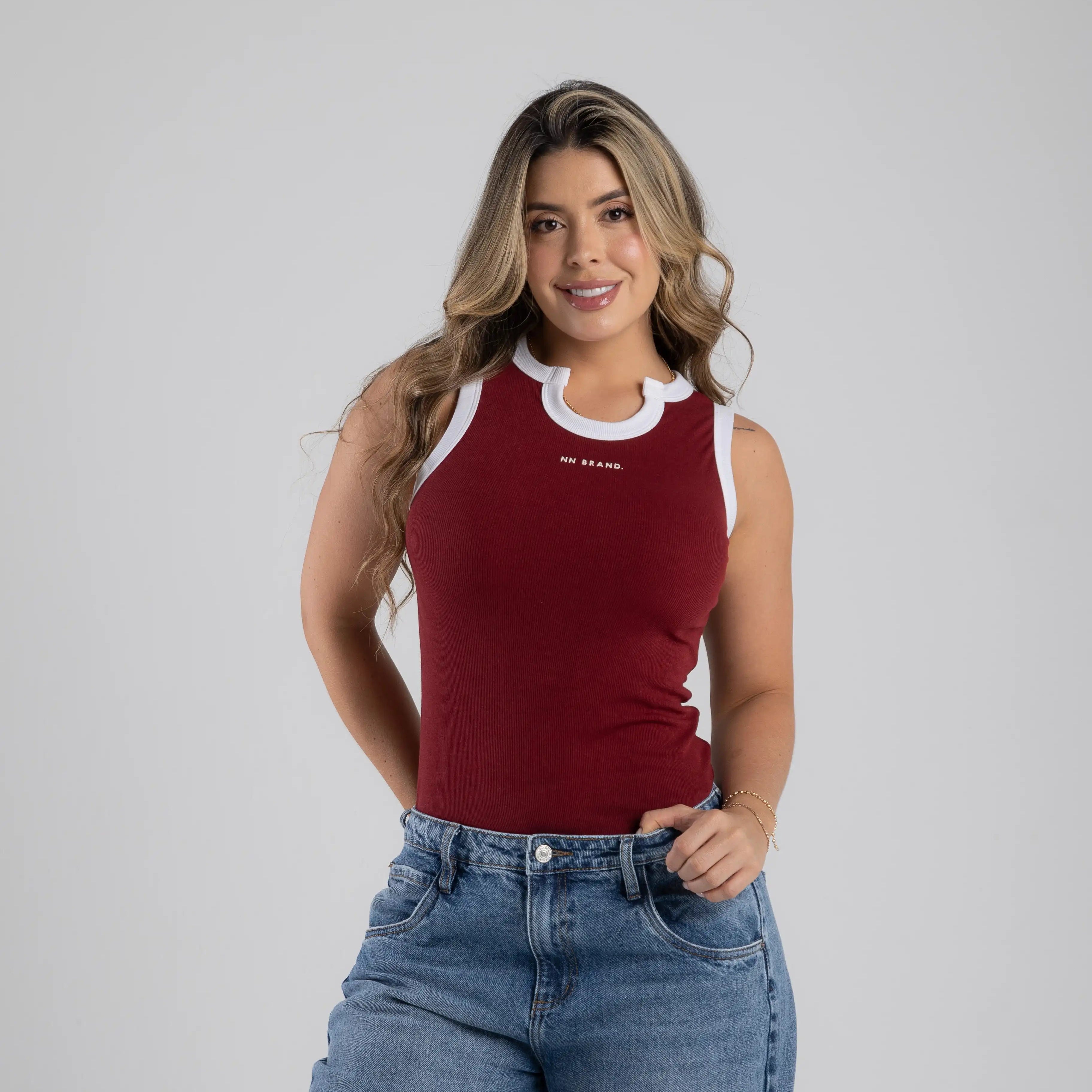 CAMISILLA EN RIB COMBINADO NN