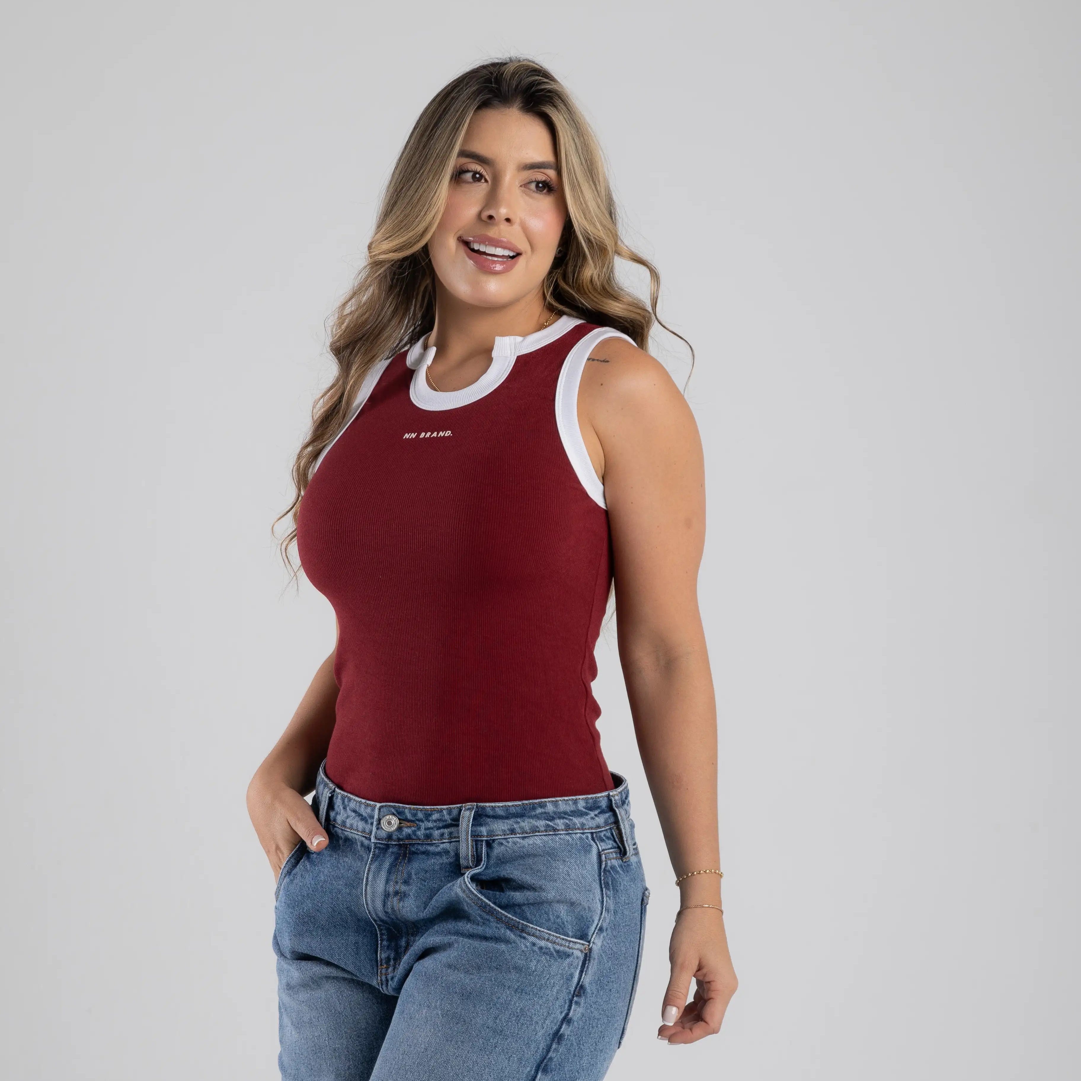 CAMISILLA EN RIB COMBINADO NN