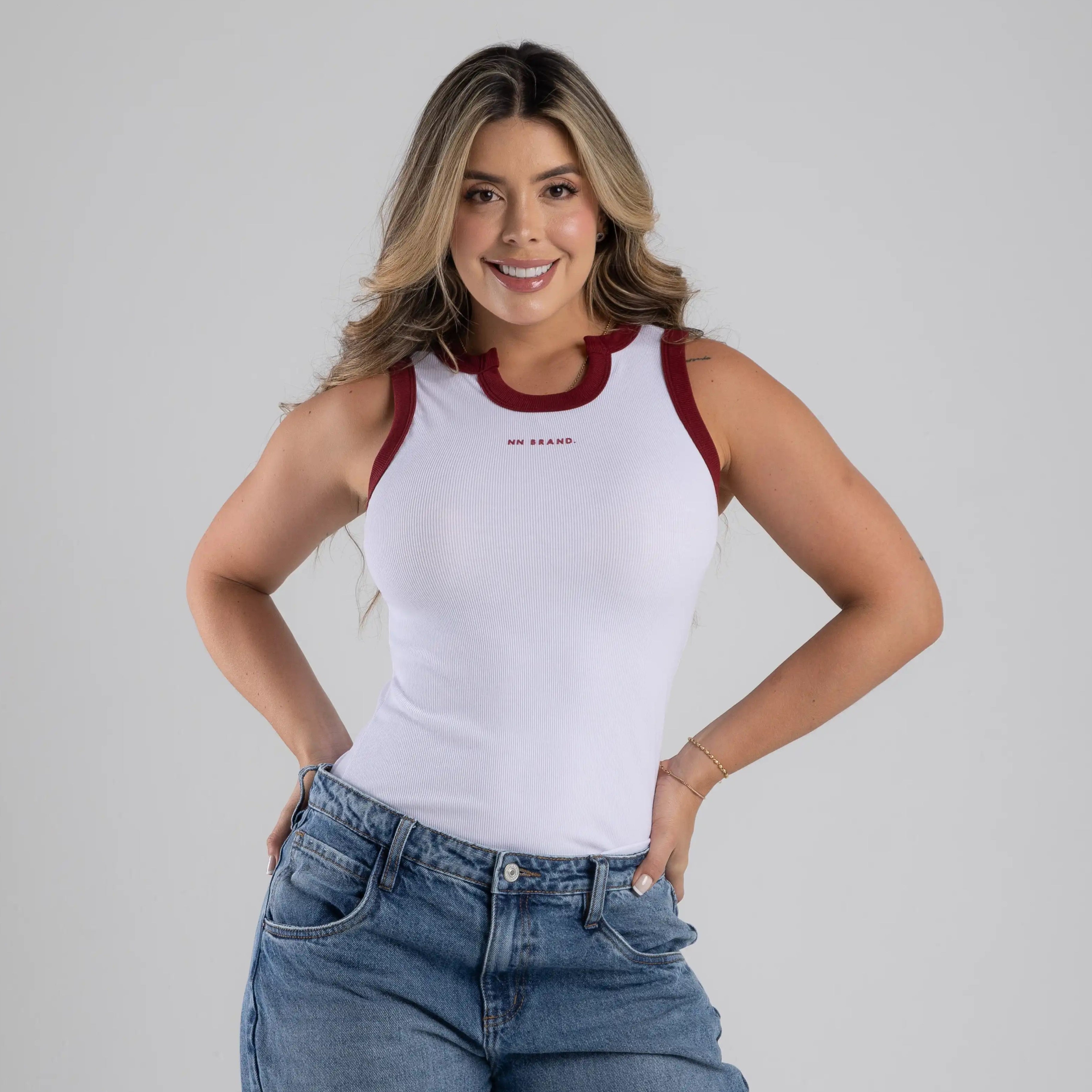 CAMISILLA EN RIB COMBINADO NN